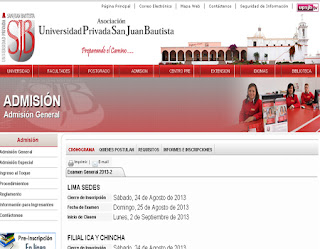 UPSJB Ingresantes Universidad Privada San Juan Bautista UPSJB 2014-2 Lima domingo 24 de Agosto
